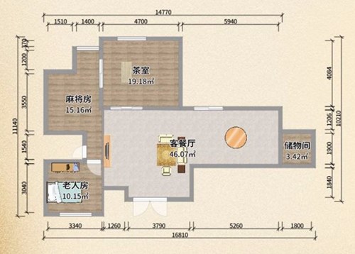 奥华：94㎡带棋牌室和茶室的舒适养老房(图1)